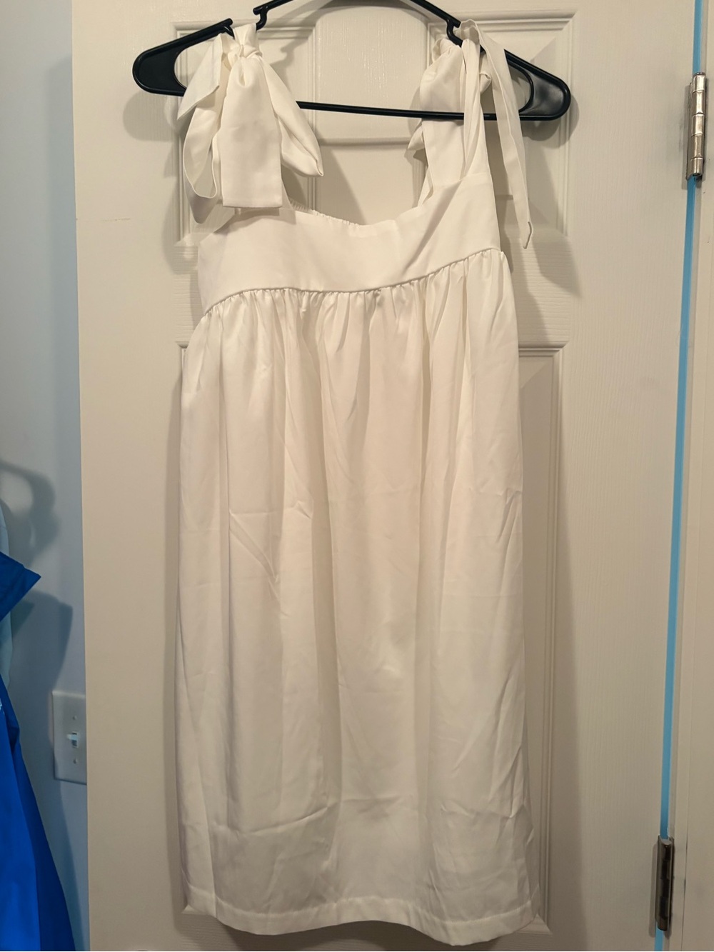 White Tie-Shoulder Empire Sundress
